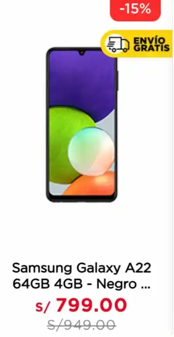 La Curacao Samsung Galaxy A22 64GB 4GB Negro oferta