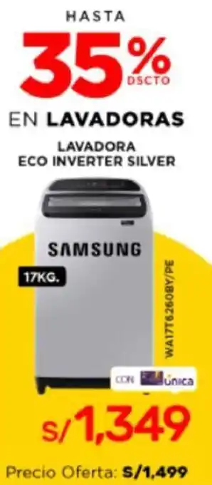 La Curacao Samsung En Lavadoras Eco Inverter Silver 17kg oferta
