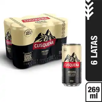 Tottus Six pack cerveza cusqueña negra 269 ml oferta