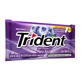 Tottus Goma de mascar trident sabor mora unidad oferta
