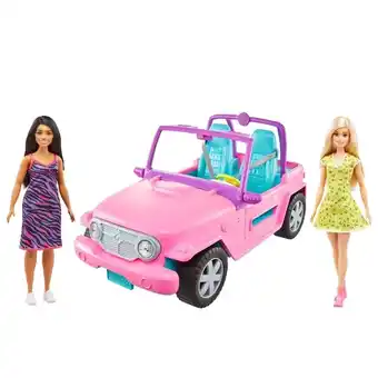 Tottus Barbie jeep con muneca y amiga oferta