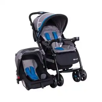 Tottus Coche con portabebe braviar azul oferta