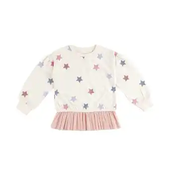 Tottus Sudadera tul star niña talla 2 crema oferta