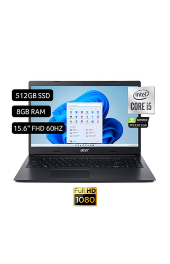 Tiendas EFE Laptop aspire 3 ci5 1035g1 8gb 512gb ssd 15.6" mx330 2gb oferta