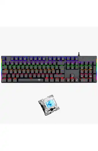 Tiendas EFE Teclado mecánico gamer t-dagger naxos t-tgk310-bl-sp blue switch oferta