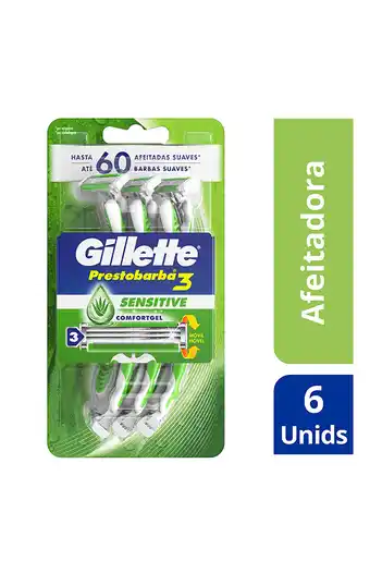 Tiendas EFE Máquina para afeitar gillette prestobarba3 sensitive 6 un oferta