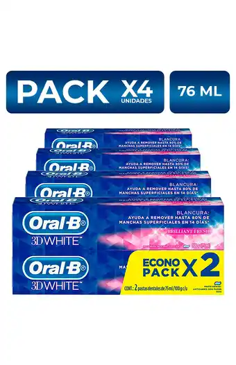 Tiendas EFE Packx4 pasta dental oral b 3d white 76ml x2 unidades oferta