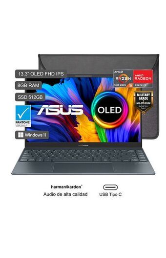 Tiendas EFE Laptop asus zenbook 13 oled um325ua-kg144w 13.3'' amd ryzen 5 5500u 8gb 512ssd oferta