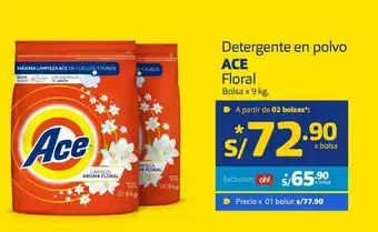 Makro Detergente en polvo ace floral bolsa x 9 kg oferta