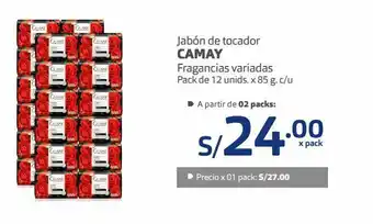 Makro Jabón de tocador camay fragancias variadas pack de 12 unids. x 85 g. c/u oferta
