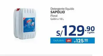 Makro Detergente líquido sapolio floral galón x 18 l oferta
