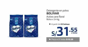 Makro Detergente en polvo bolivar active care floral bolsa x 2.4 kg oferta