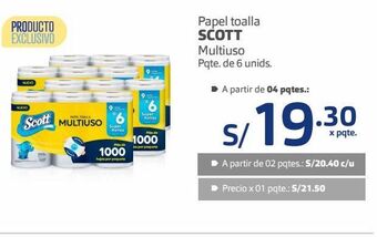 Makro Papel toalla scott multiuso pqte. de 6 unids oferta