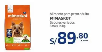 Makro Alimento para perro adulto mimaskot sabores variados saco x 15 kg. oferta