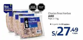 Makro Chorizo finas hierbas aro pqte. x 1 kg. oferta