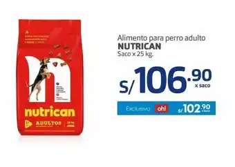 Makro Alimento para perro adulto nutrican saco x 25 kg. oferta
