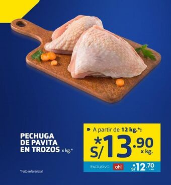 Makro Pechuga de pavita en trozos x kg oferta