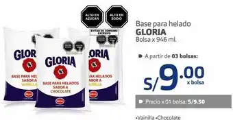 Makro Base para helado gloria bolsa x 946 ml. oferta