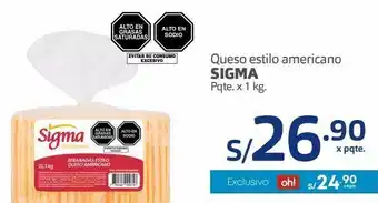Makro Queso estilo americano sigma pqte. x 1 kg oferta