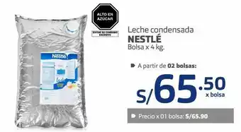 Makro Leche condensada nestlé bolsa x 4 kg oferta