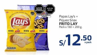 Makro Papas lay's + piqueo snax frito lay pack x 160 + 200 g oferta