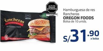 Makro Hamburguesa de res rancheras oregon foods bolsa de 10 unids. oferta