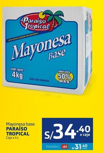 Makro Mayonesa base paraíso tropical caja x 4 l oferta