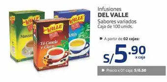 Makro Infusiones del valle sabores variados caja de 100 unids oferta