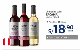 Makro Vino semi seco tacama unid. x 750 ml. oferta