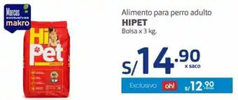 Makro Alimento para Perro Sdulto Hipet 3kg oferta