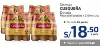 Makro Cerveza Cusqueña Dorada 310ml oferta