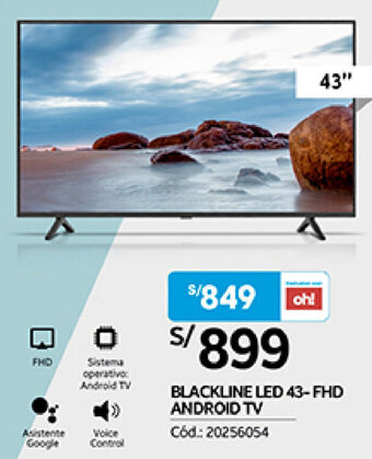 Plaza Vea Blackline LED 43-FHD Android TV oferta
