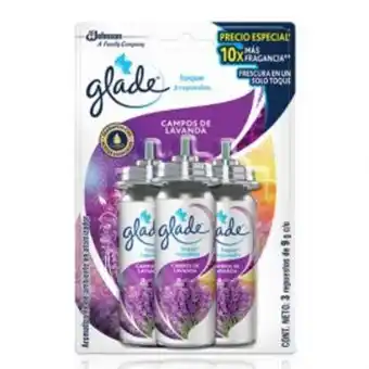 Freshmart Ambientador glade toque repuesto campos de lavanda - pack 3 und - unidad oferta