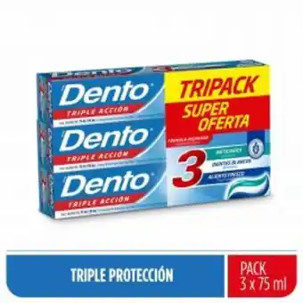 Freshmart Pasta dental triple acción dento - pack 3 und x 75 gr - unidad oferta