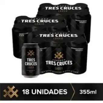 Freshmart Pack x3 cerveza tres cruces lager 6pack - lat 355 ml - unidad oferta