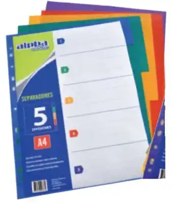 Comercial Li Separadores alpha de plástico a4 5 divisiones colores oferta