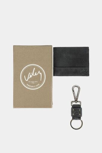 Vélez Kit masculino billetera de cuero y llavero metálico oferta