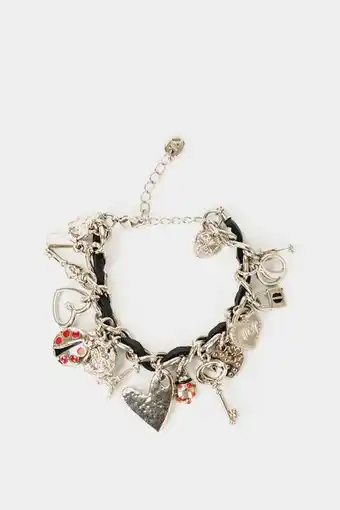 Vélez Pulsera amor de cuero para mujer cadena y dijes metálicos oferta