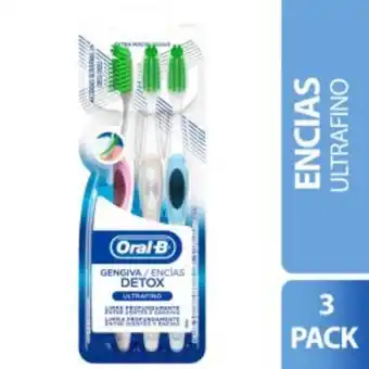 Freshmart Oral b cepillo dental ultrafino encías detox 3 unidades - unidad oferta
