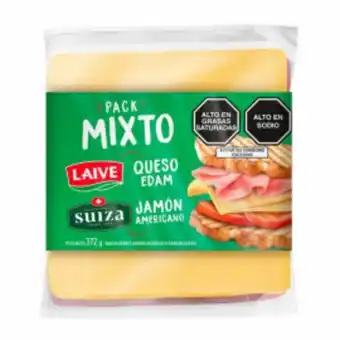 Freshmart Pack jamón americano suiza + queso edam laive paquete 372 g - unidad oferta