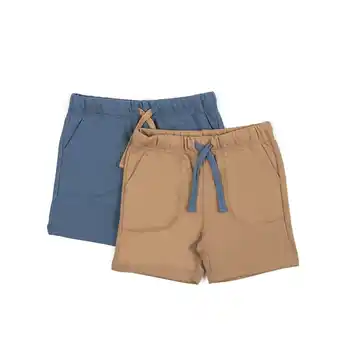 Tottus Pack 2 short french terry niño talla 2 café/azu oferta