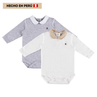 Tottus Packx2 body moda cuello algodón bebe oferta