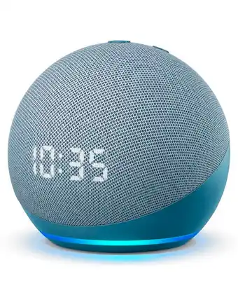Tiendas EFE Parlante amazon alexa echo dot 4 con reloj azul oferta