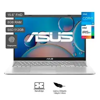 Hiraoka Laptop asus x515ea-ej1746w 15.6" intel core i5-1135g7 512gb ssd 8gb ram oferta