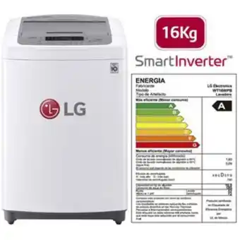 Linio Lavadora lg 16 kg smart inverter blanco... oferta