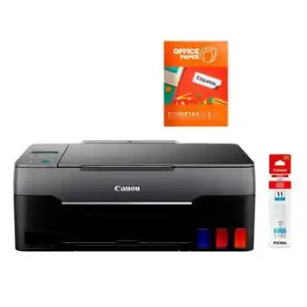 Hiraoka Impresora multifuncional canon pixma g3160 + etiquetas precortadas x 05 hojas a4 - 70 etiquetas + botella de tinta canon gi-1 oferta