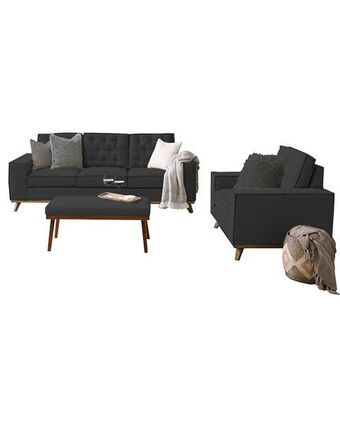 Tiendas EFE Juego de sala 3 1 + mesa de centro kloe home premium - negro oferta