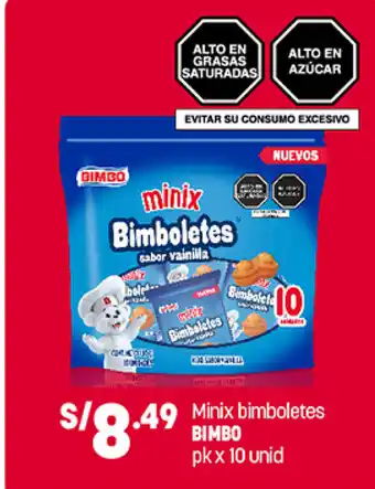 Plaza Vea Bimbo Minix Bimboletes pk x 10 unid oferta