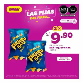 Tambo Piqueo Snax 200gr oferta