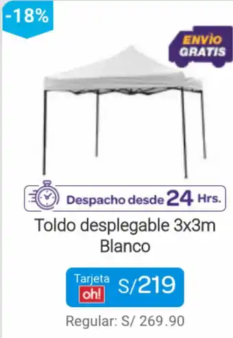 Promart Toldo Desplegable 3x3m Blanco oferta